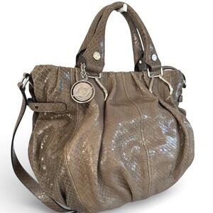 Celine Vintage Python Leather Boogie Bag Exotic Satchel Crossbody Triomphe Medal